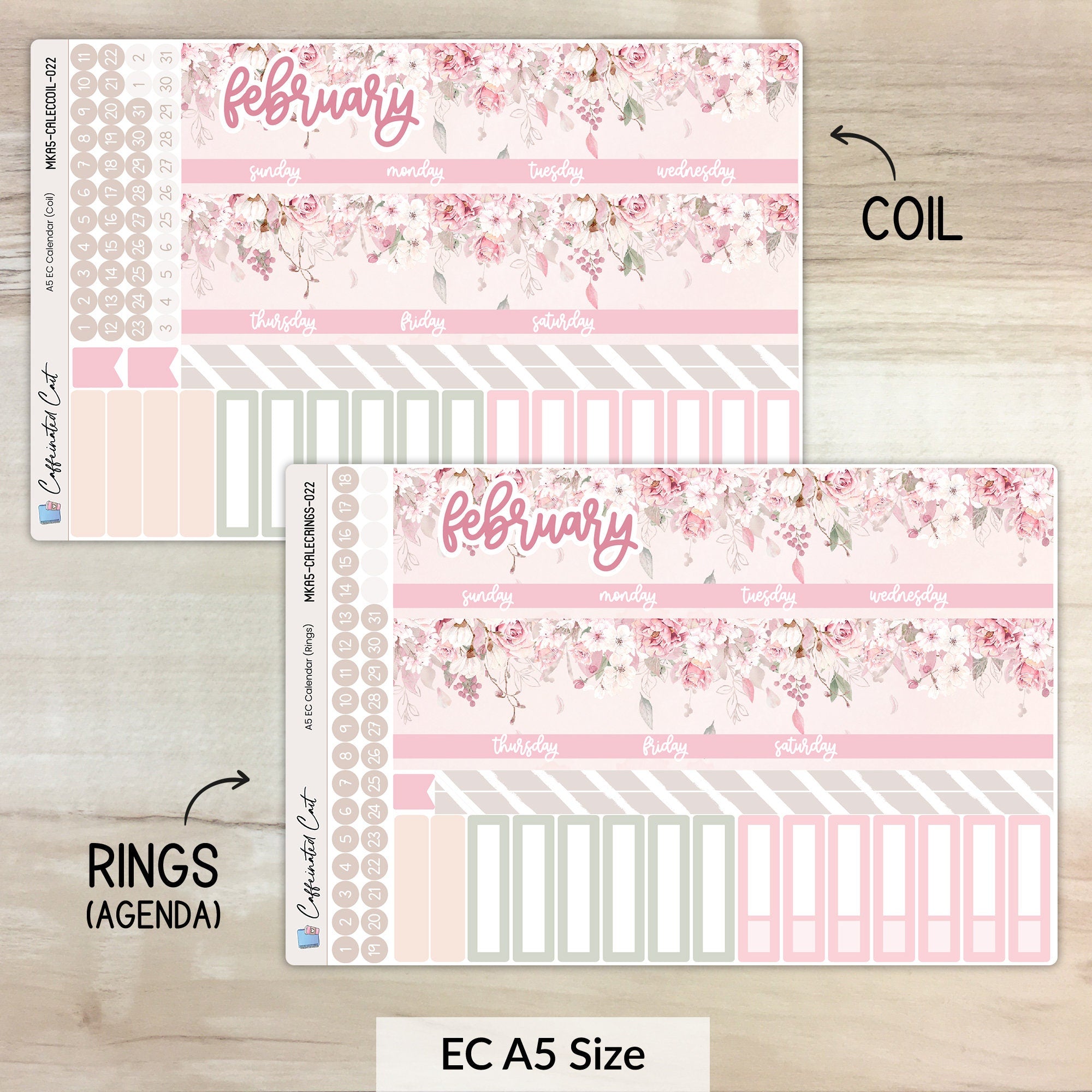 Calendar Kit for ERIN CONDREN Planners - Rosé [ 022 ]