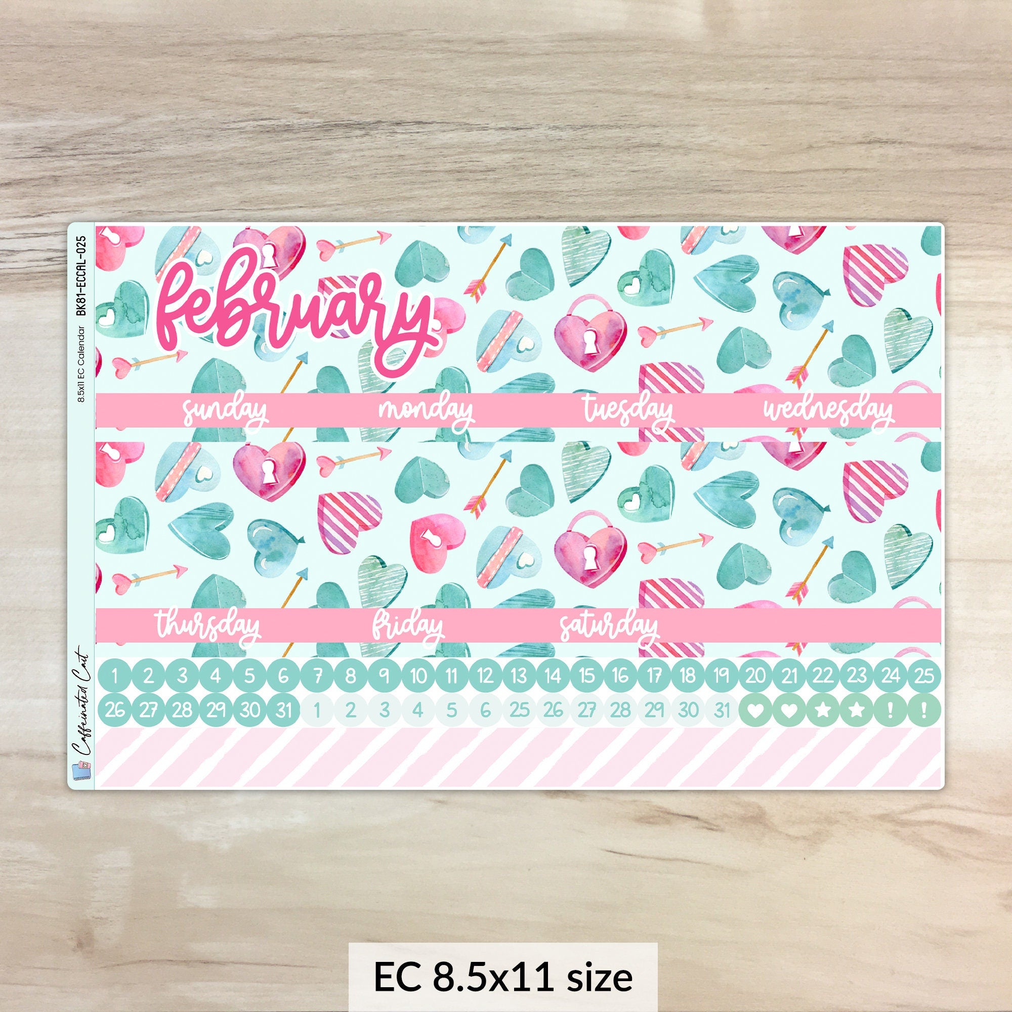 Calendar Kit for ERIN CONDREN Planners - Be Mine [ 025 ]