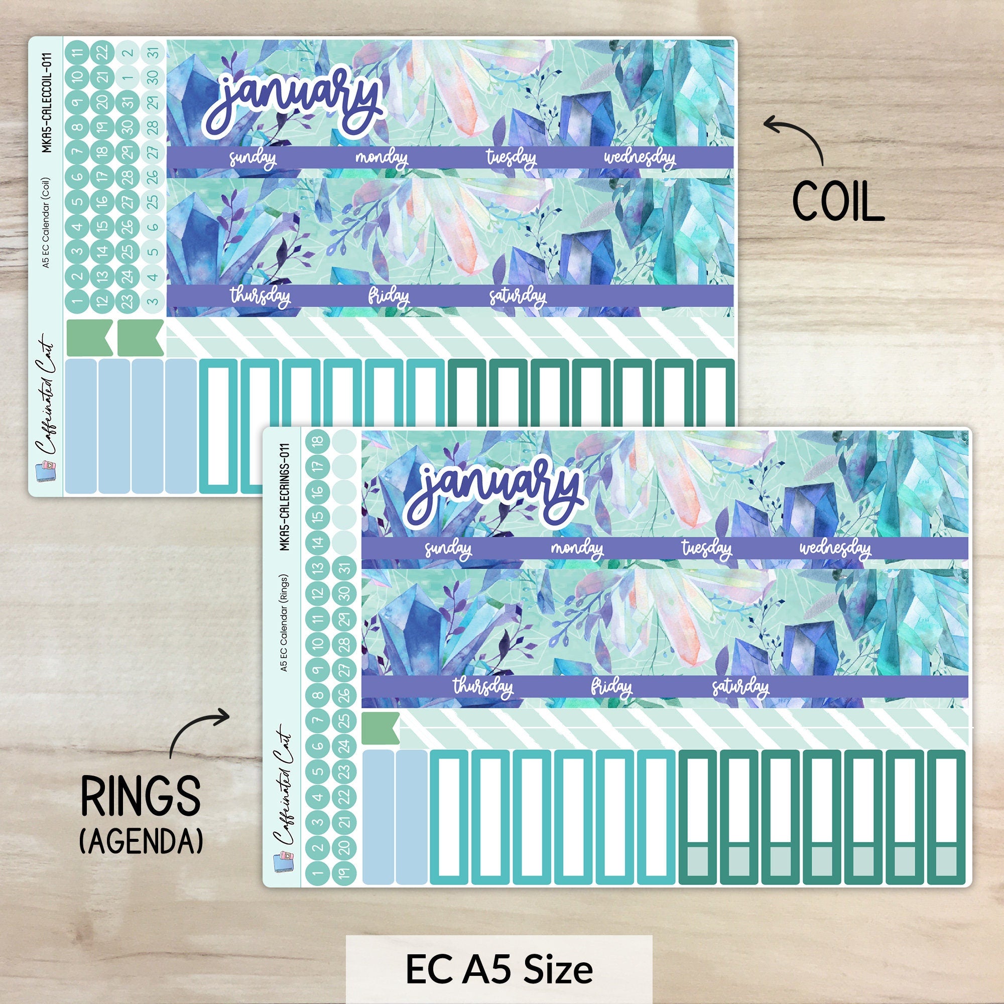 Calendar Kit for ERIN CONDREN Planners - Winter Crystals [ 011 ]