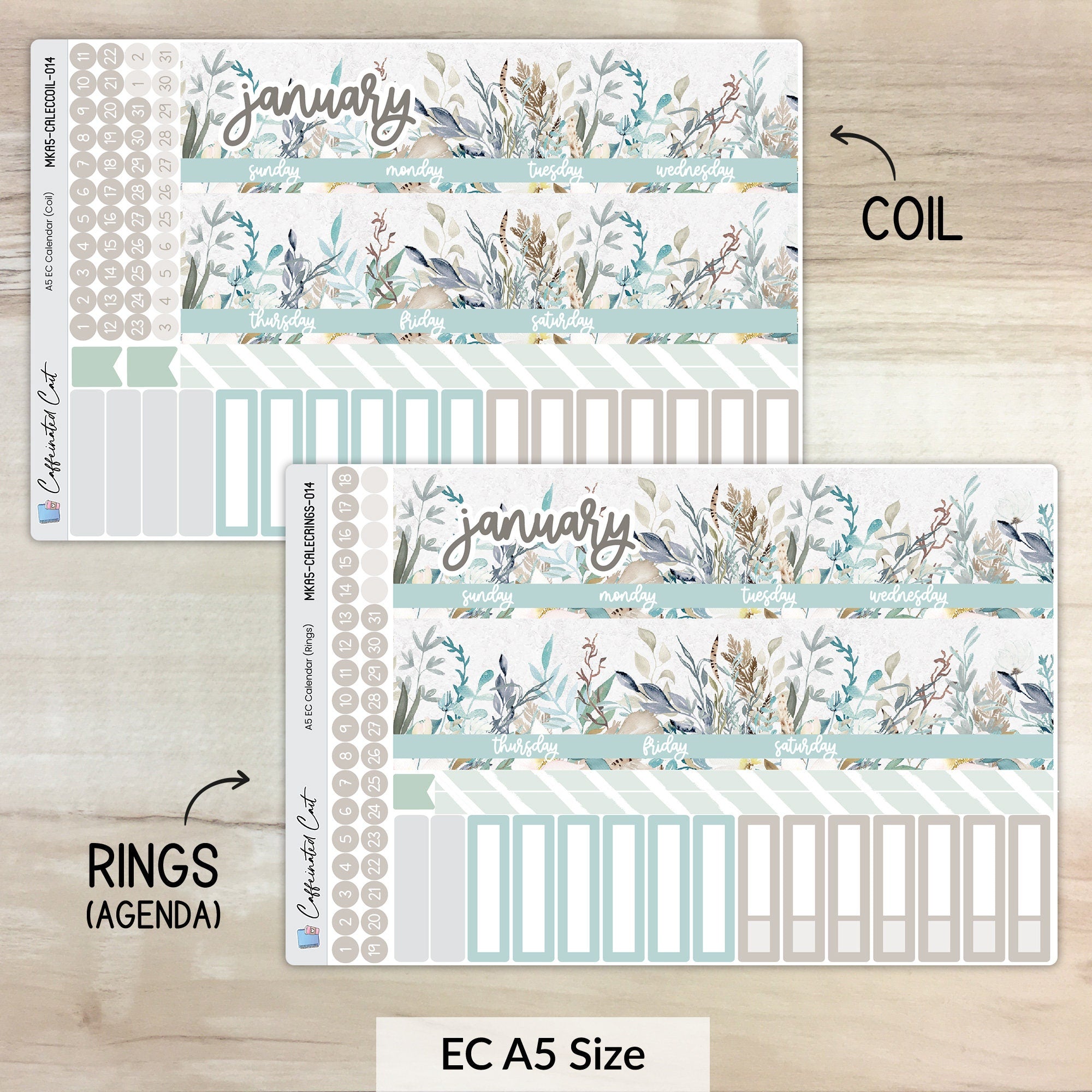 Calendar Kit for ERIN CONDREN Planners - Fields of Frost [ 014 ]