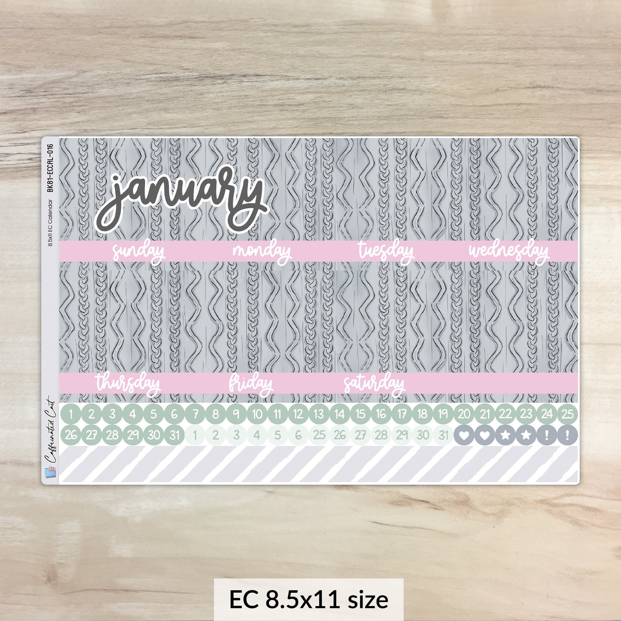 Calendar Kit for ERIN CONDREN Planners - Cozy [ 016 ]