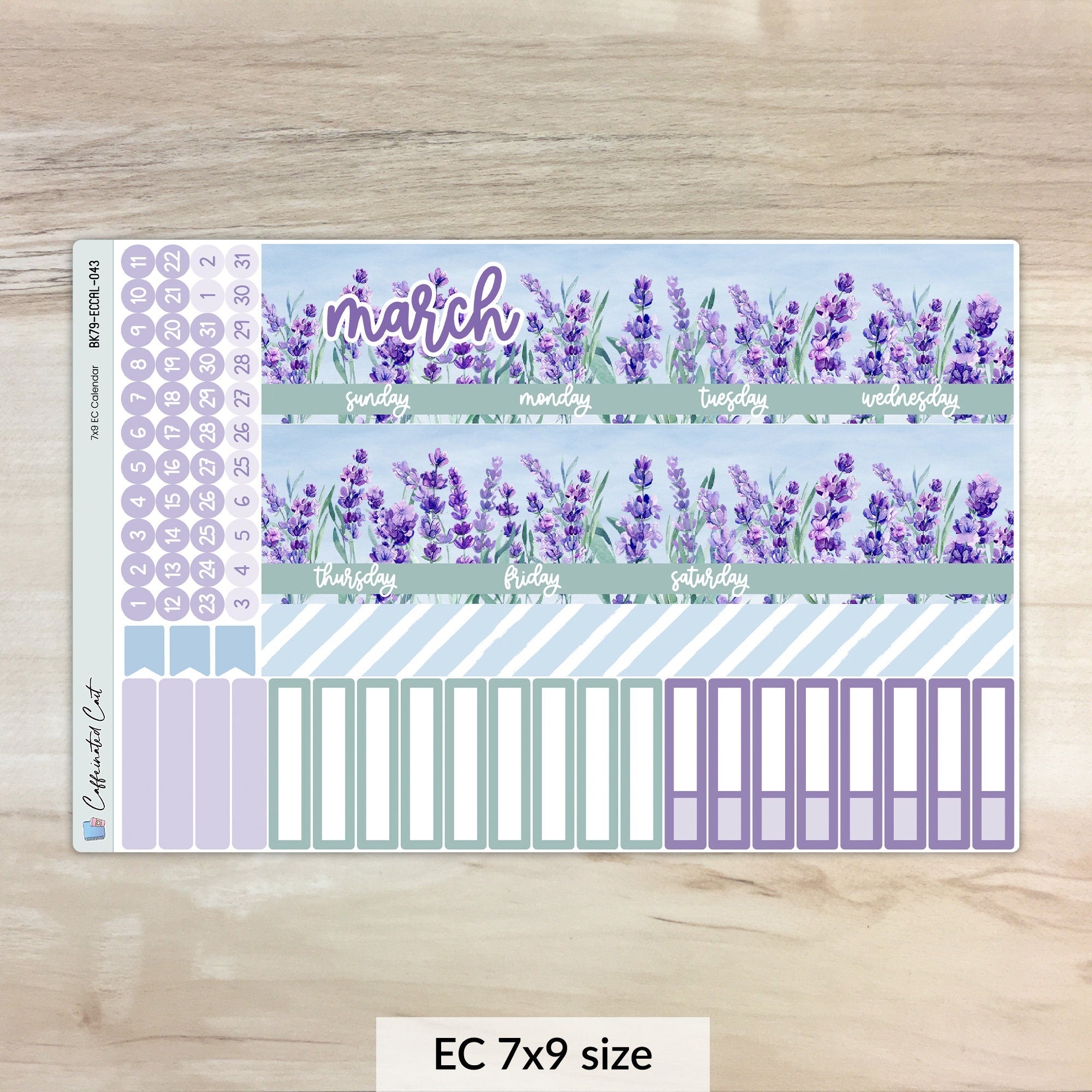 Calendar Kit for ERIN CONDREN Planners - Lavender Fields [ 043 ]