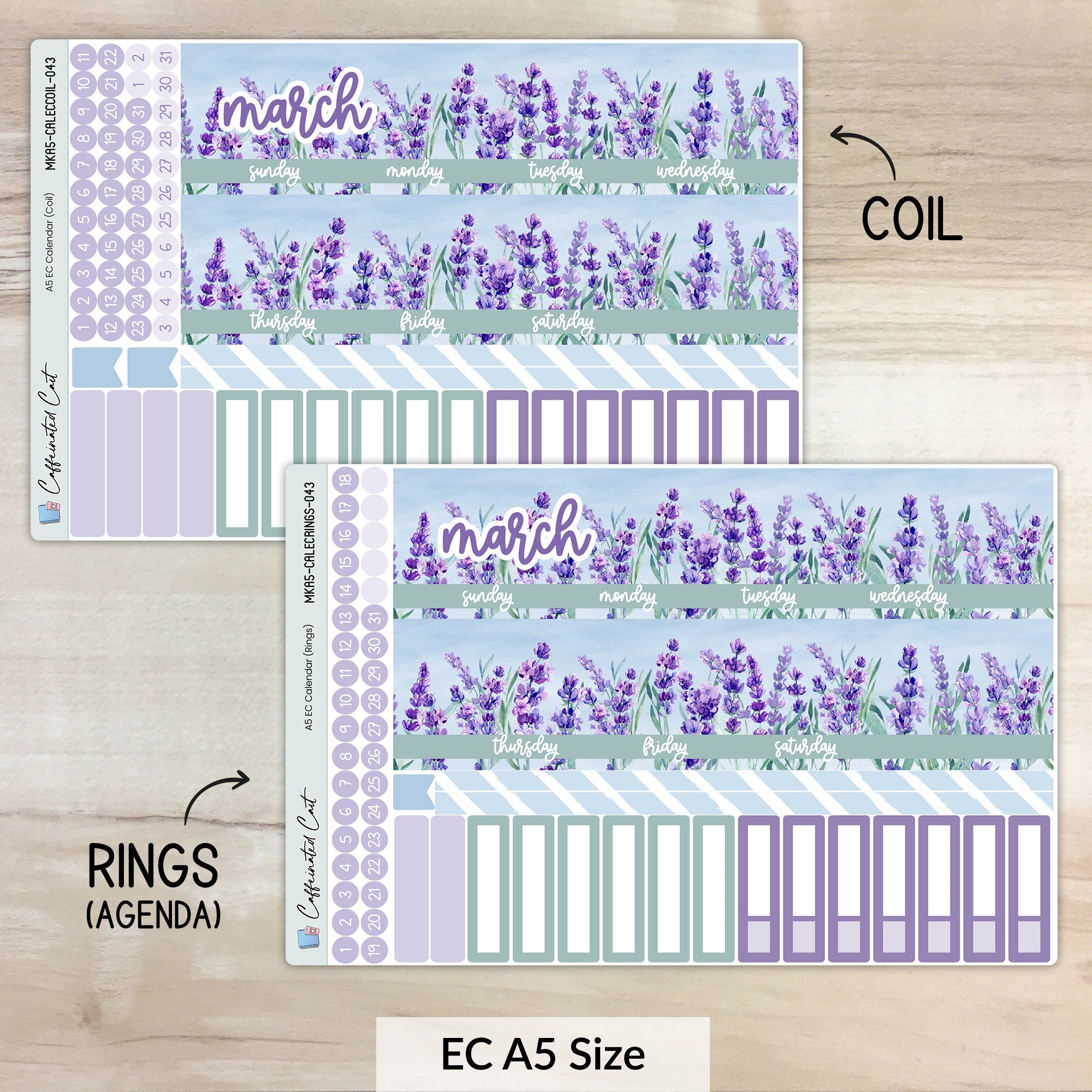 Calendar Kit for ERIN CONDREN Planners - Lavender Fields [ 043 ]