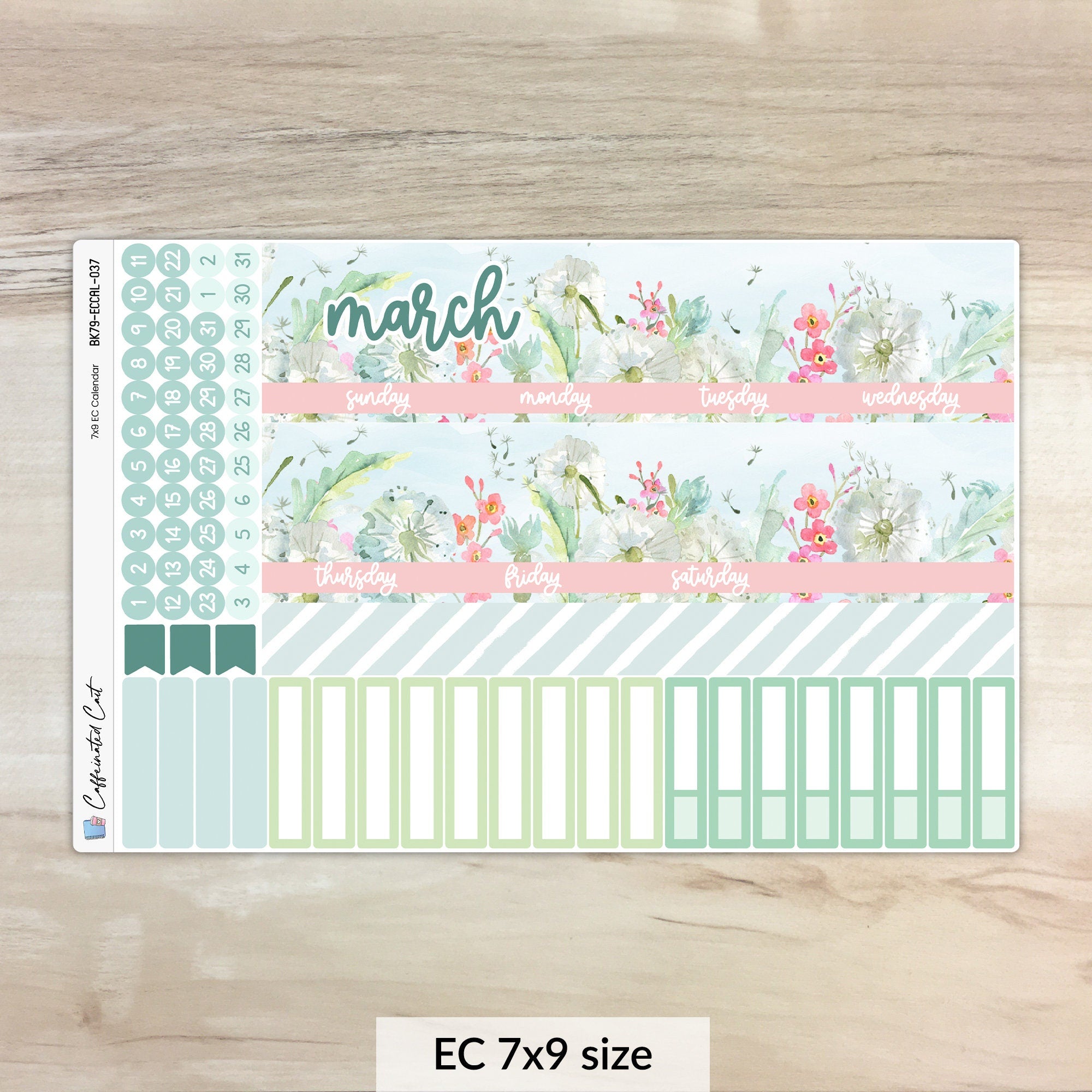 Calendar Kit for ERIN CONDREN Planners - Dandelions [ 037 ]