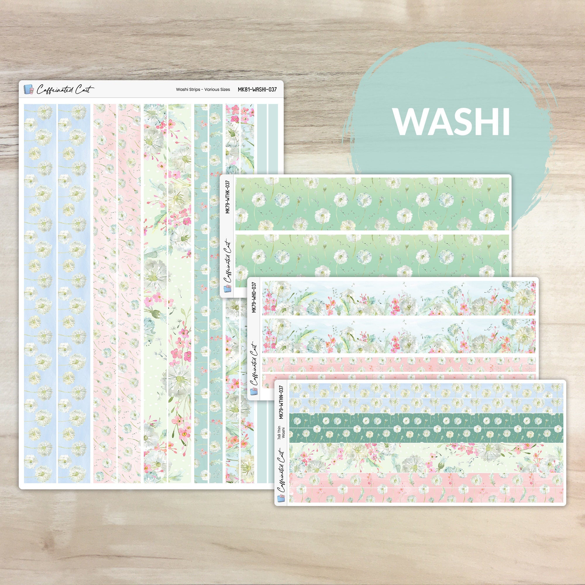 Washi Strips - Dandelions [ 037 ]