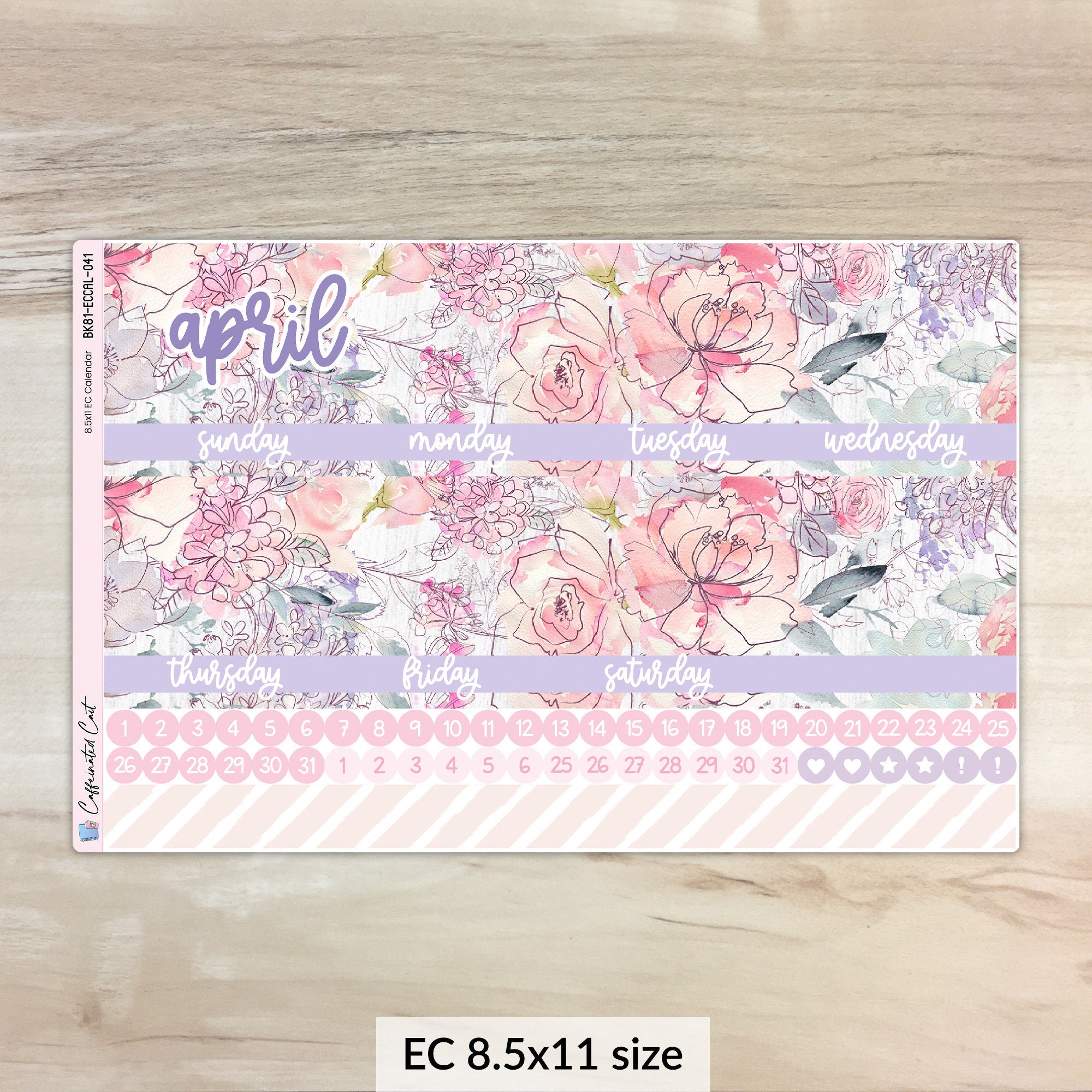 Calendar Kit for ERIN CONDREN Planners - Delicate Floral [ 041 ]