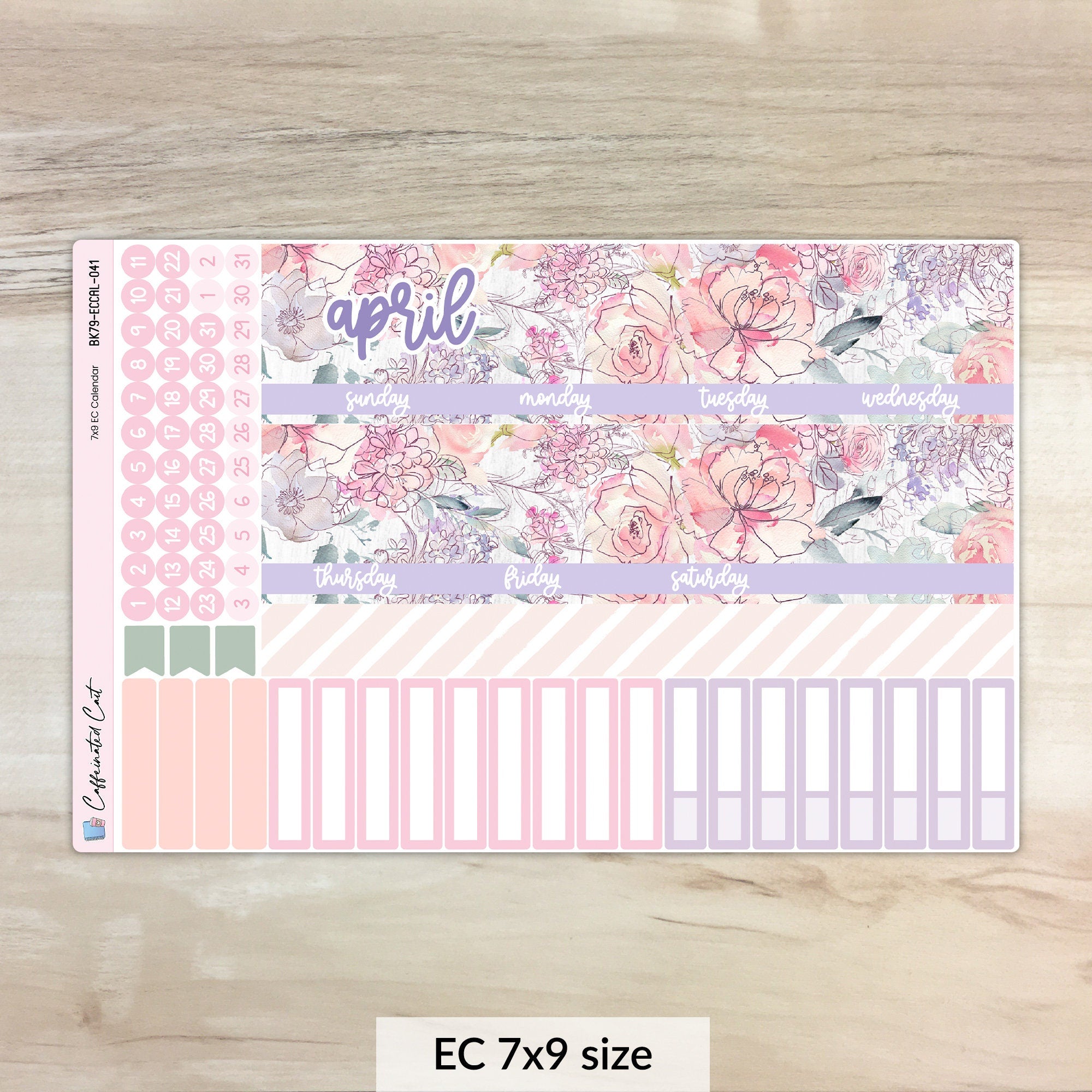 Calendar Kit for ERIN CONDREN Planners - Delicate Floral [ 041 ]