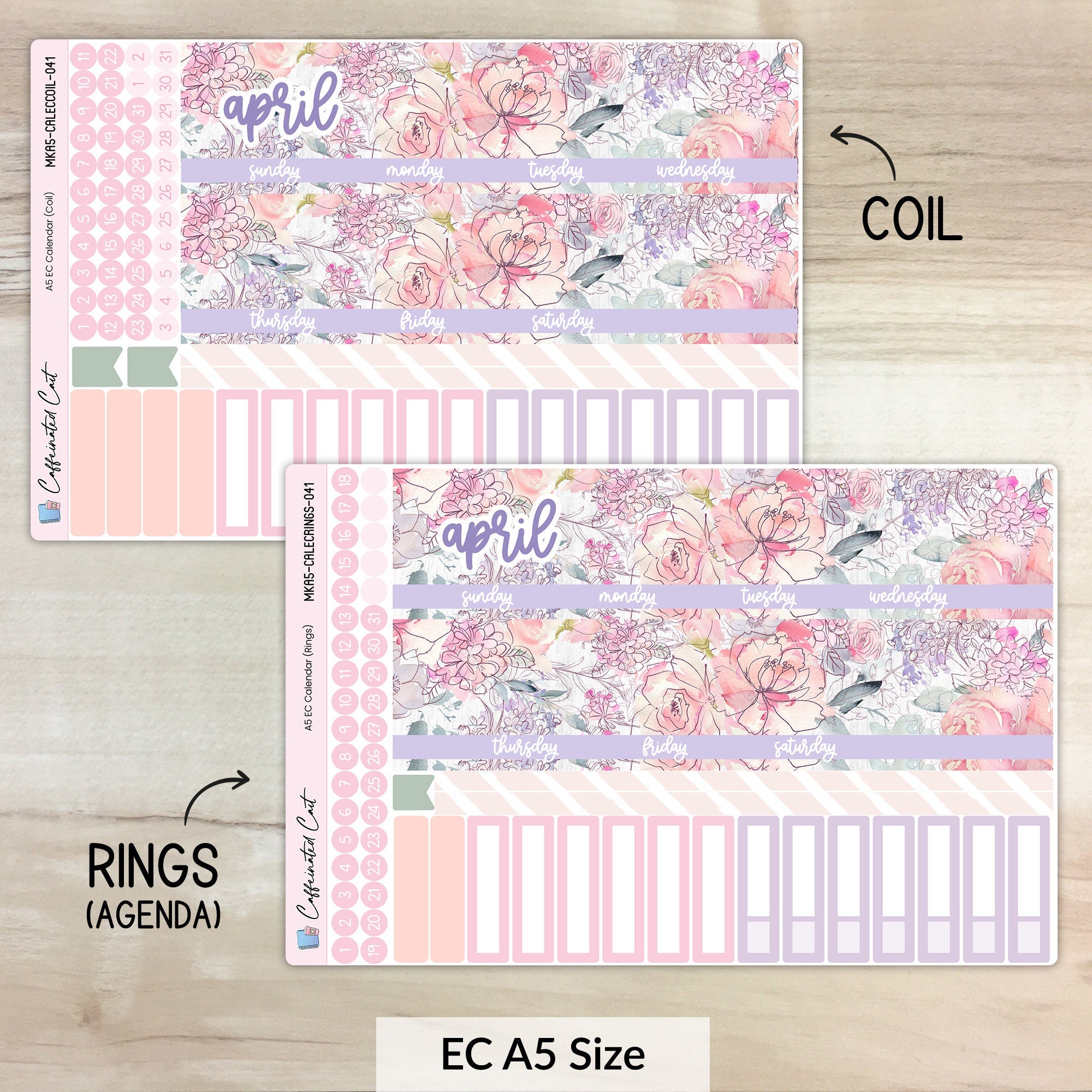 Calendar Kit for ERIN CONDREN Planners - Delicate Floral [ 041 ]