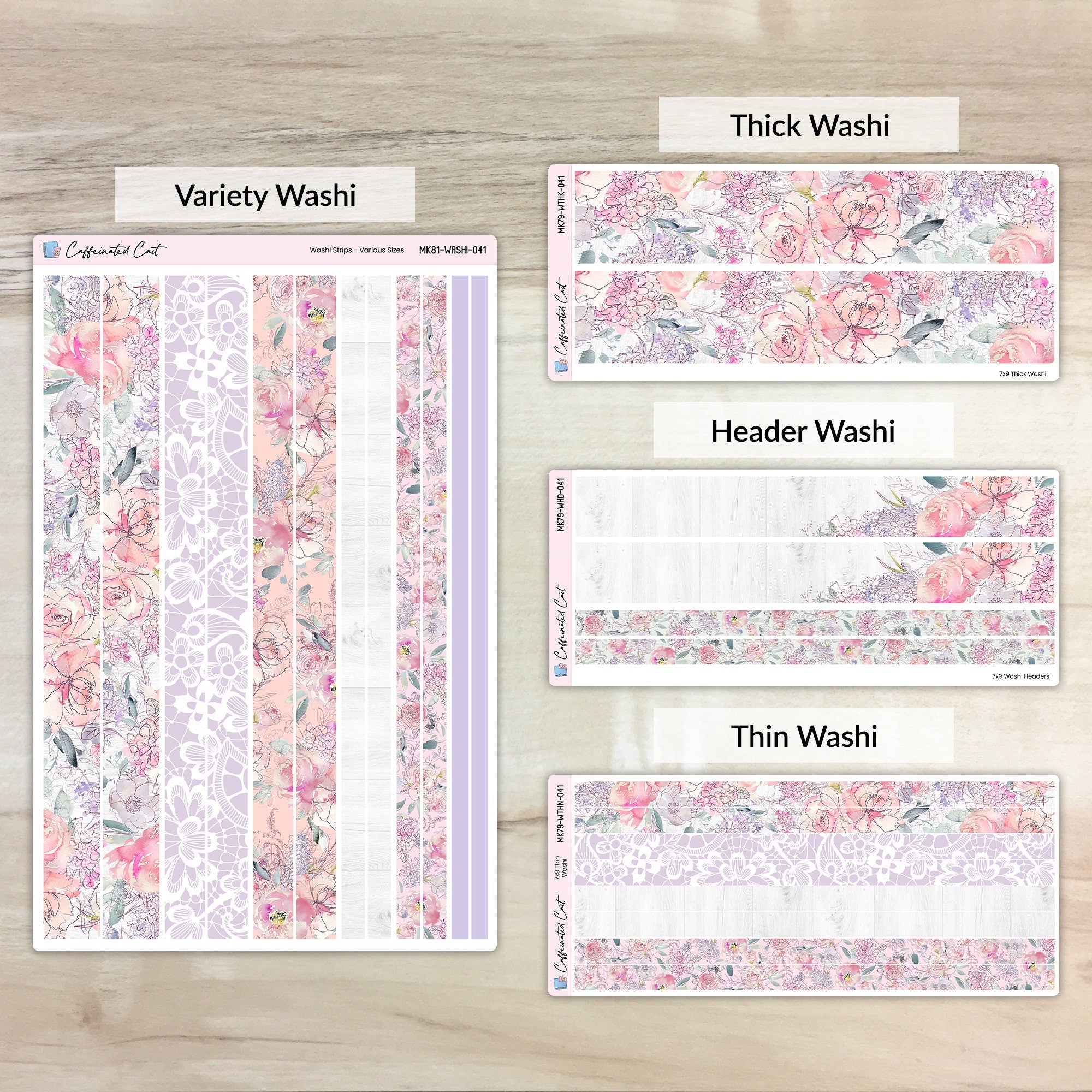 Washi Strips - Delicate Floral [ 041 ]