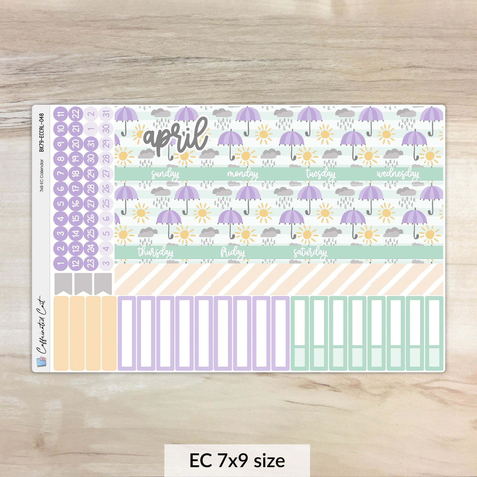 Calendar Kit for ERIN CONDREN Planners - April Showers [ 048 ]