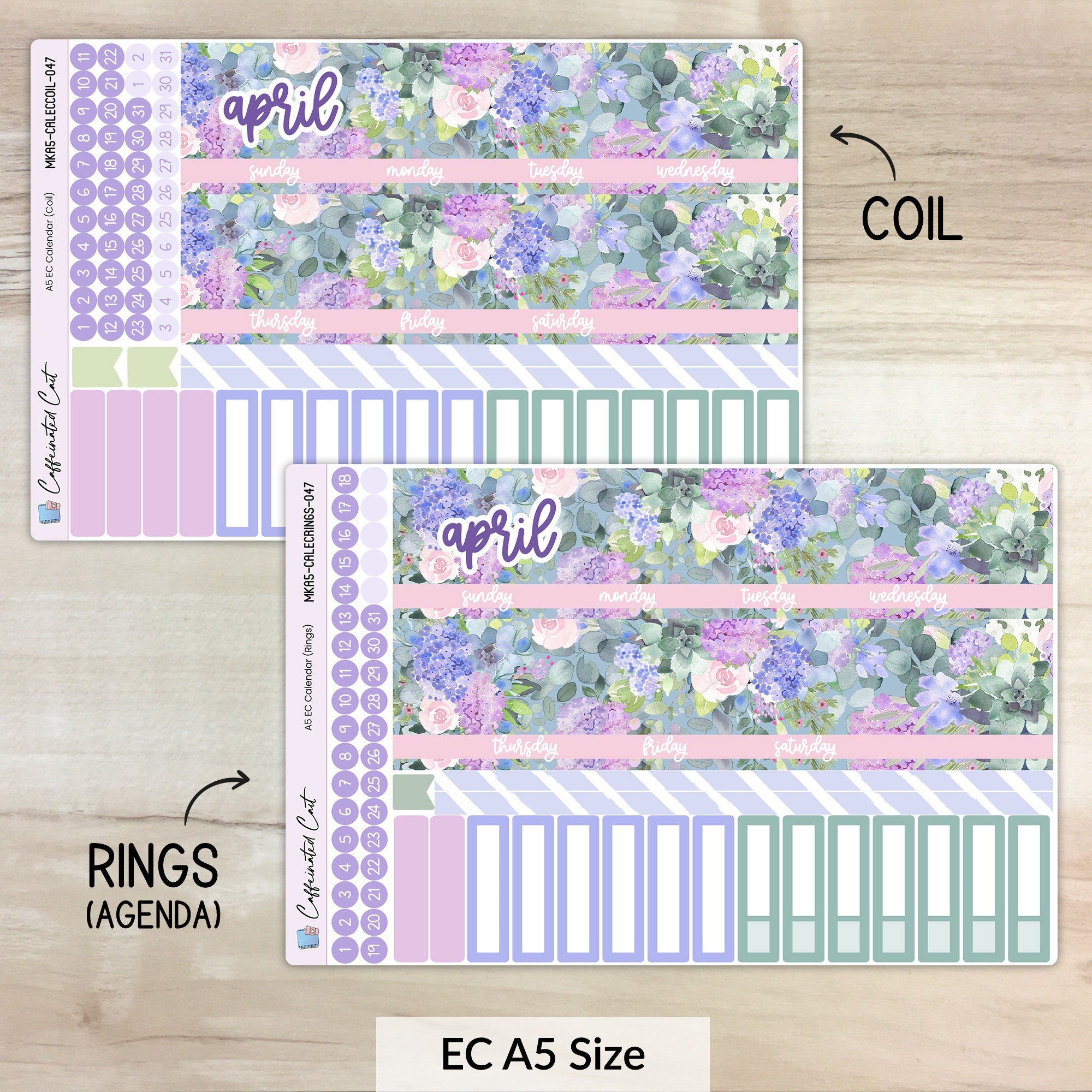 Calendar Kit for ERIN CONDREN Planners - Spring Bouquet [ 047 ]