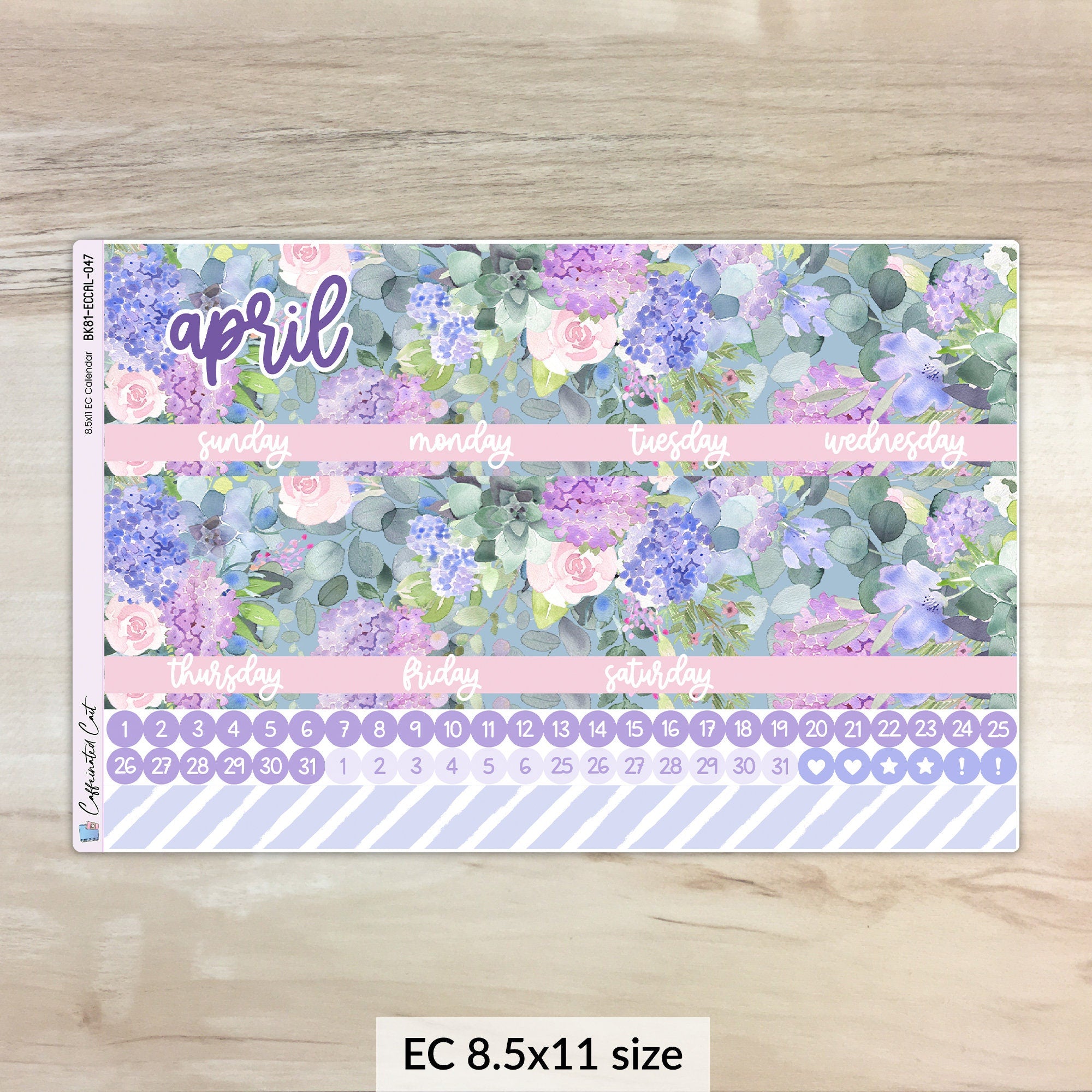 Calendar Kit for ERIN CONDREN Planners - Spring Bouquet [ 047 ]