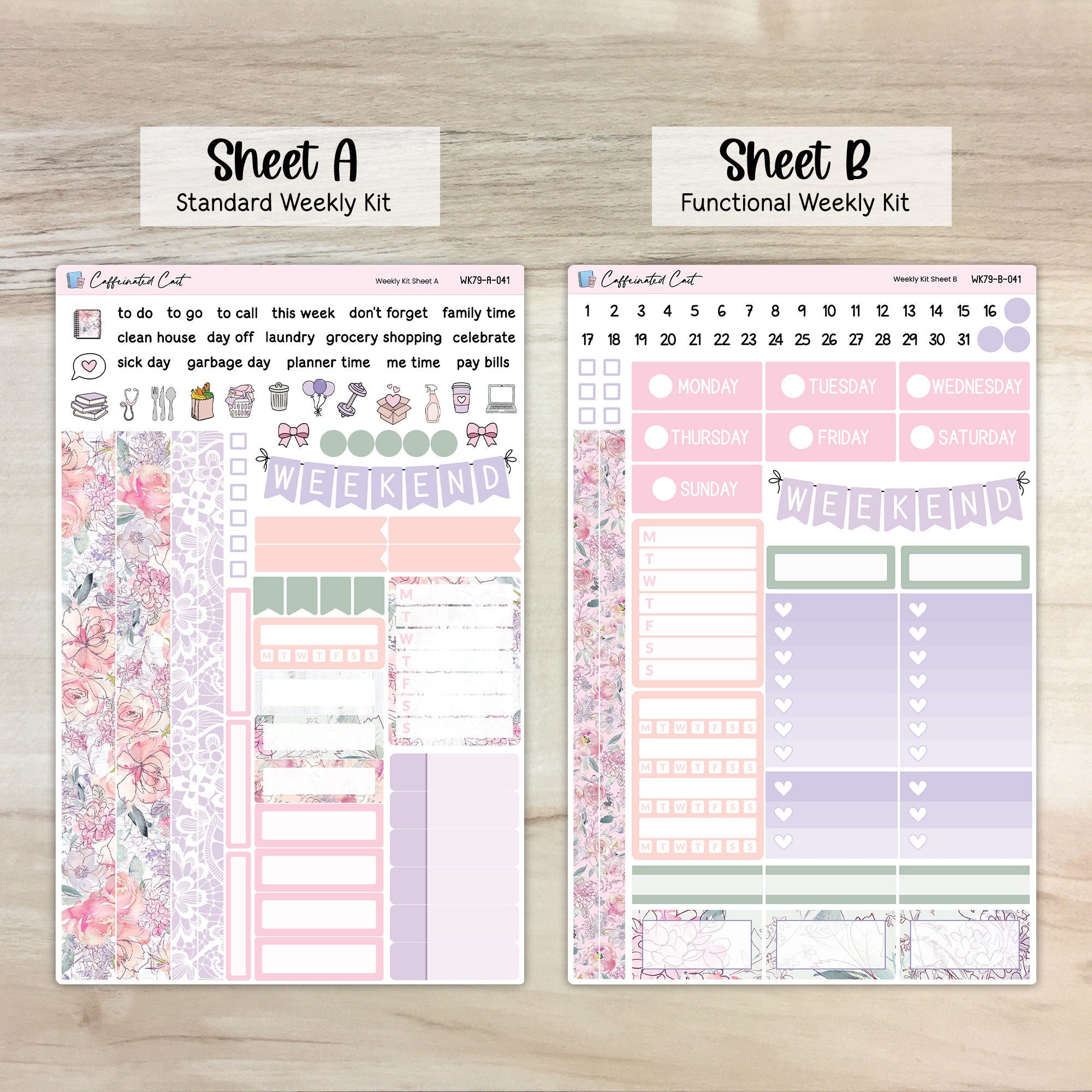 Weekly Kit & Add-ons - Delicate Floral [ 041 ]