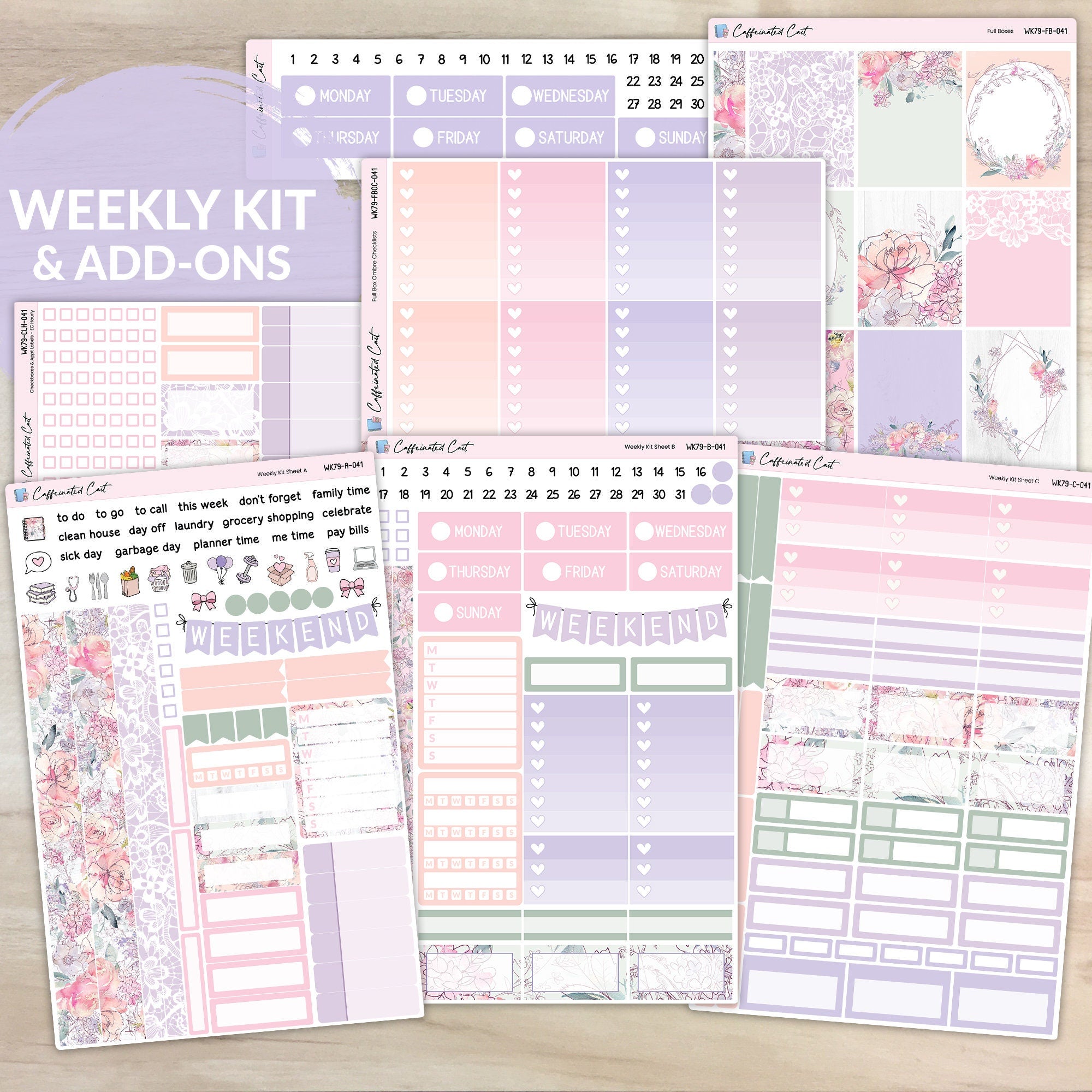 Weekly Kit & Add-ons - Delicate Floral [ 041 ]