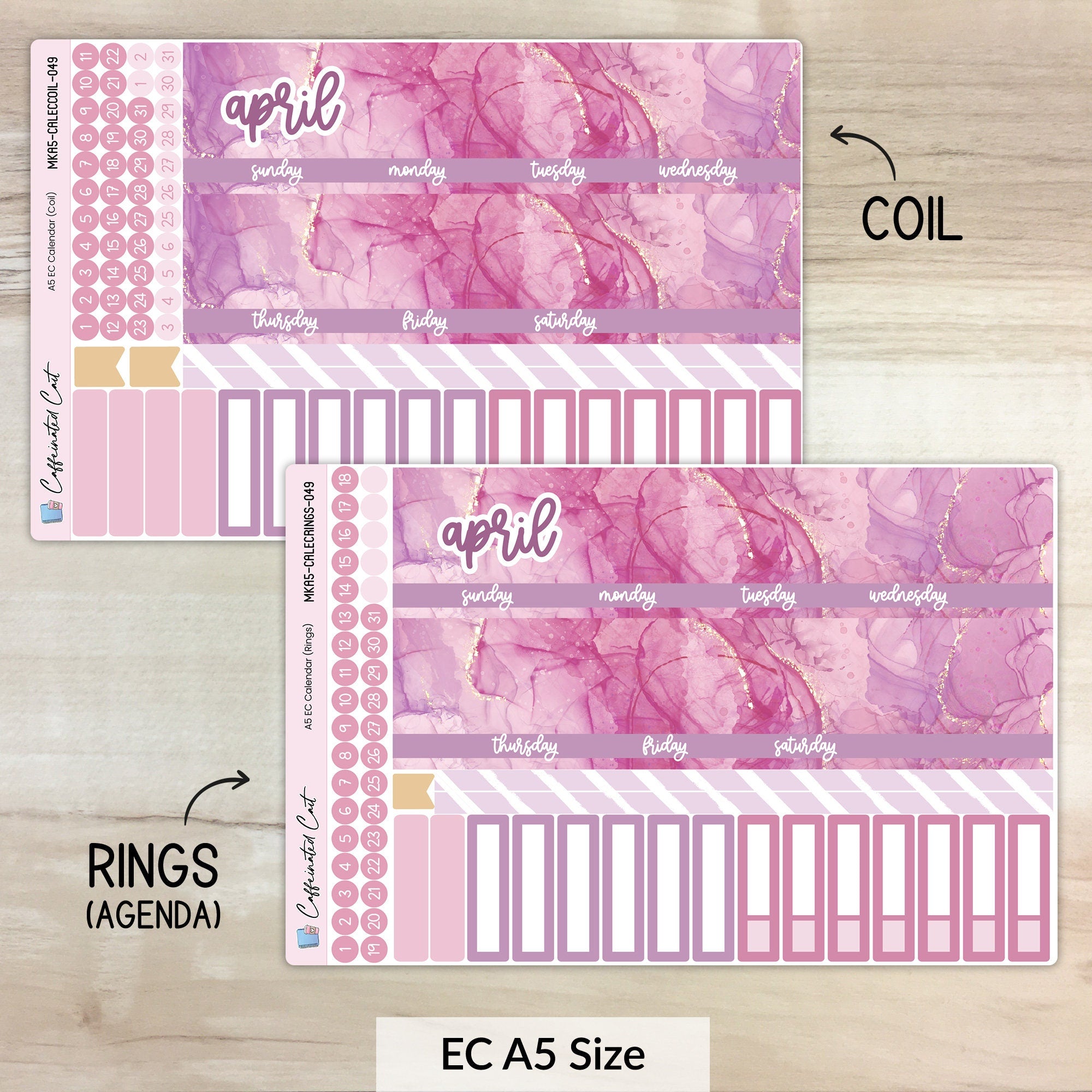 Calendar Kit for ERIN CONDREN Planners - Mystic Mauve [ 049 ]