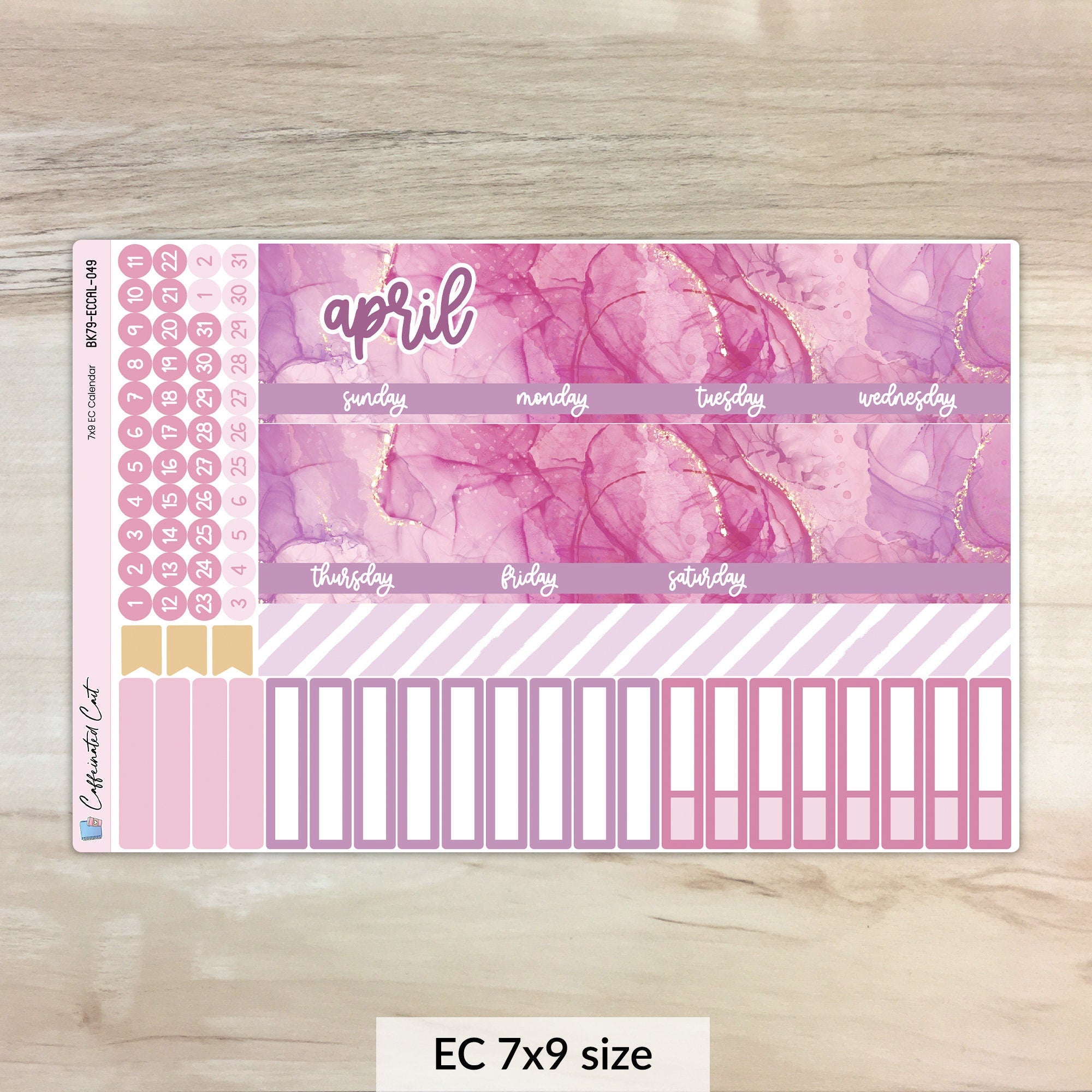 Calendar Kit for ERIN CONDREN Planners - Mystic Mauve [ 049 ]