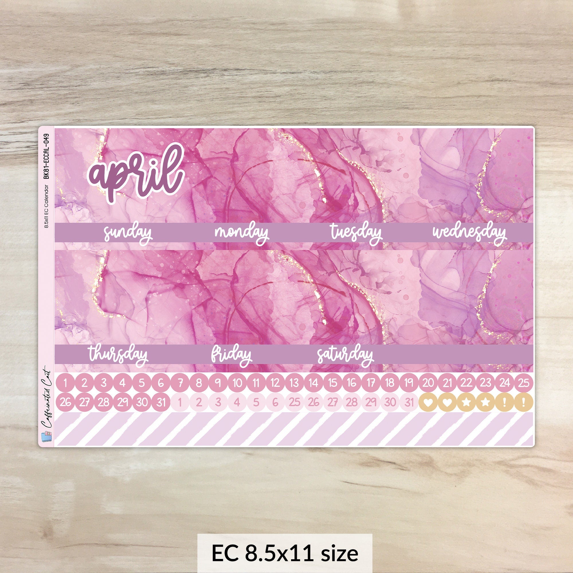 Calendar Kit for ERIN CONDREN Planners - Mystic Mauve [ 049 ]