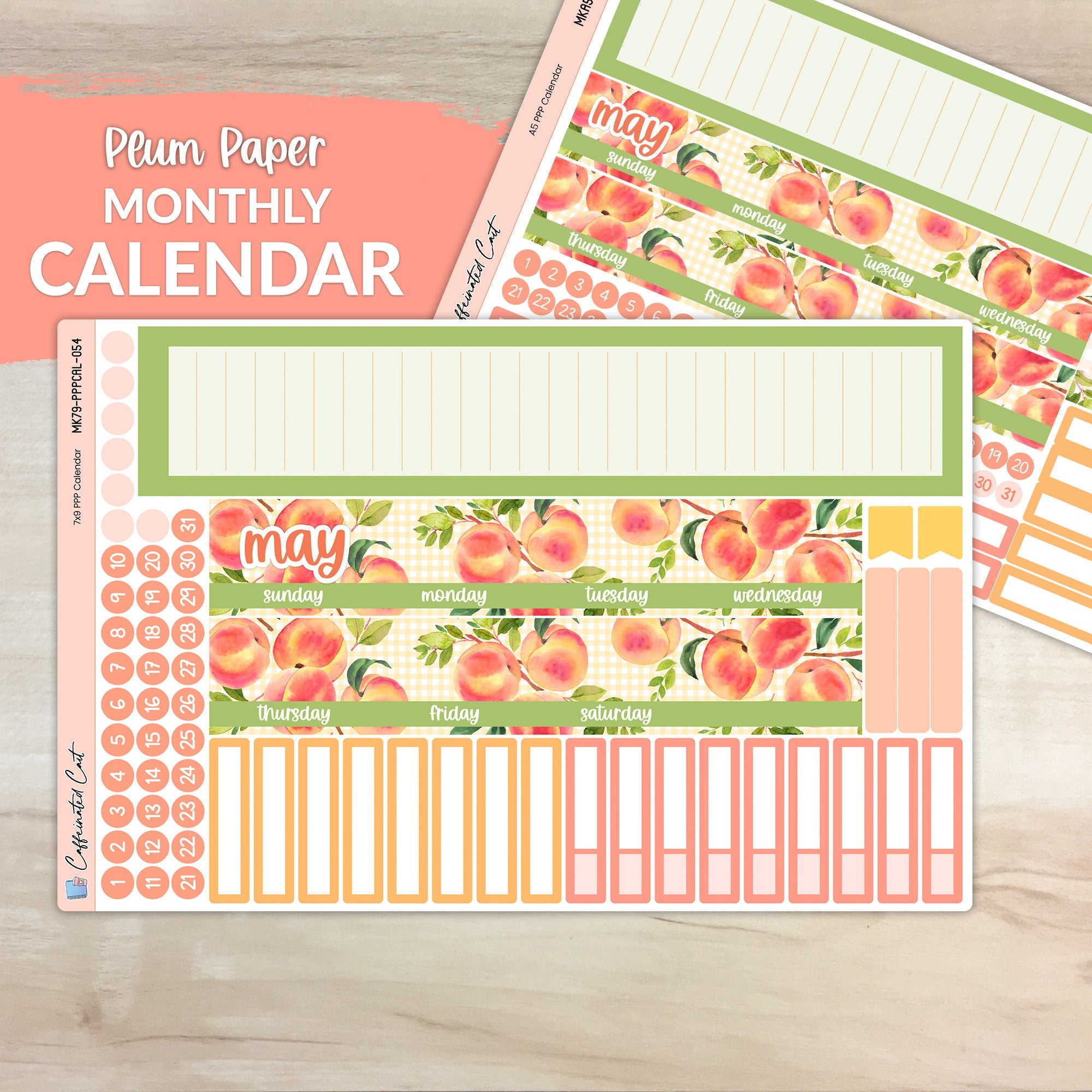 Calendar Kit for PLUM PAPER Planners - Just Peachy [ 054 ]