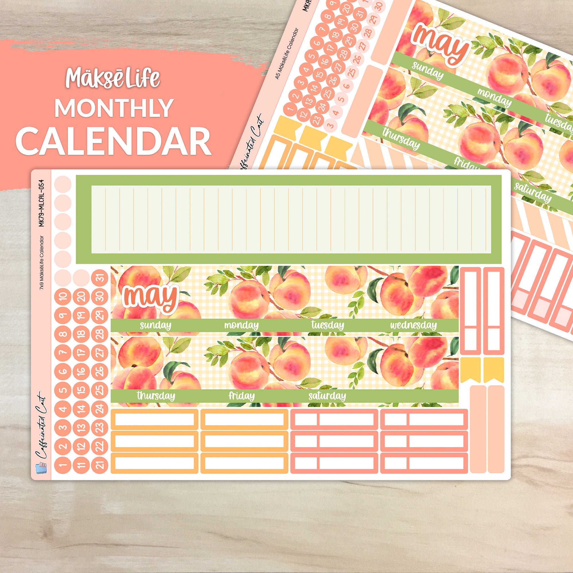 Calendar Kit for MAKSELIFE Planners - Just Peachy [ 054 ]