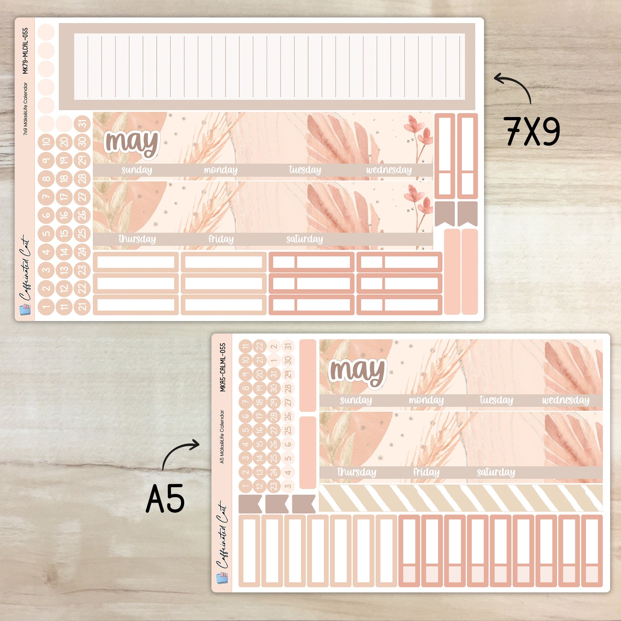 Calendar Kit for MAKSELIFE Planners - Neutral Boho [ 055 ]