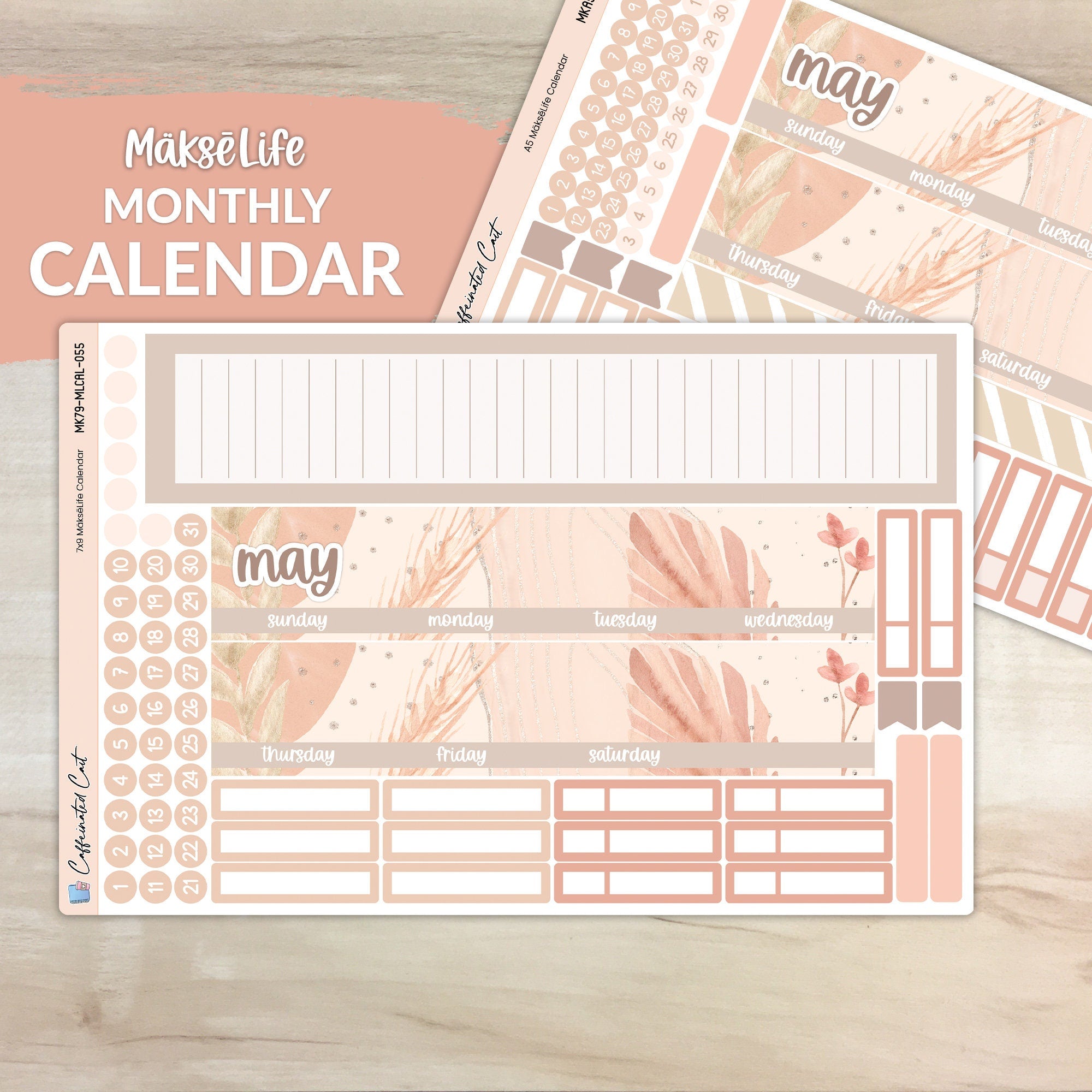 Calendar Kit for MAKSELIFE Planners - Neutral Boho [ 055 ]