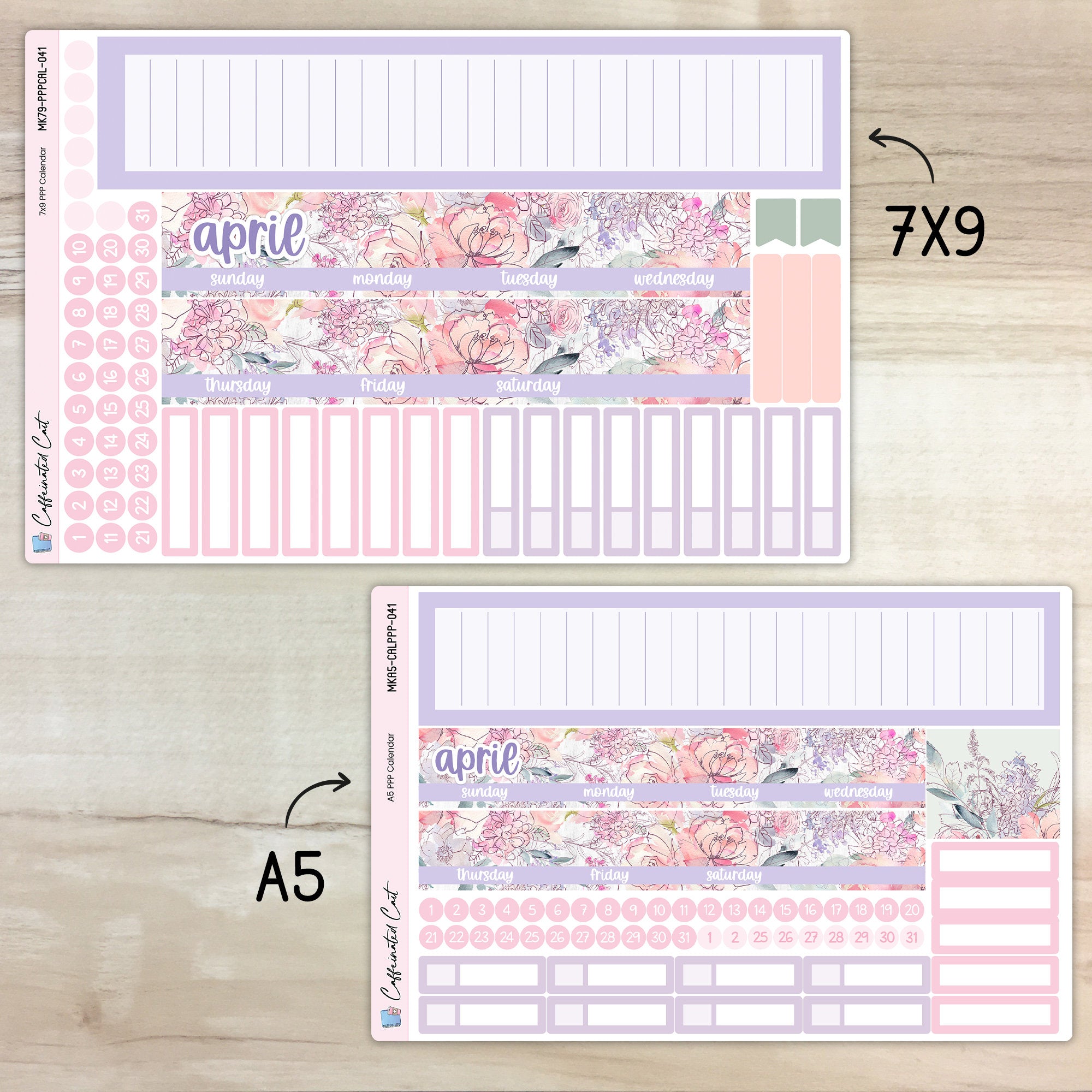 Calendar Kit for PLUM PAPER Planners - Delicate Floral [ 041 ]