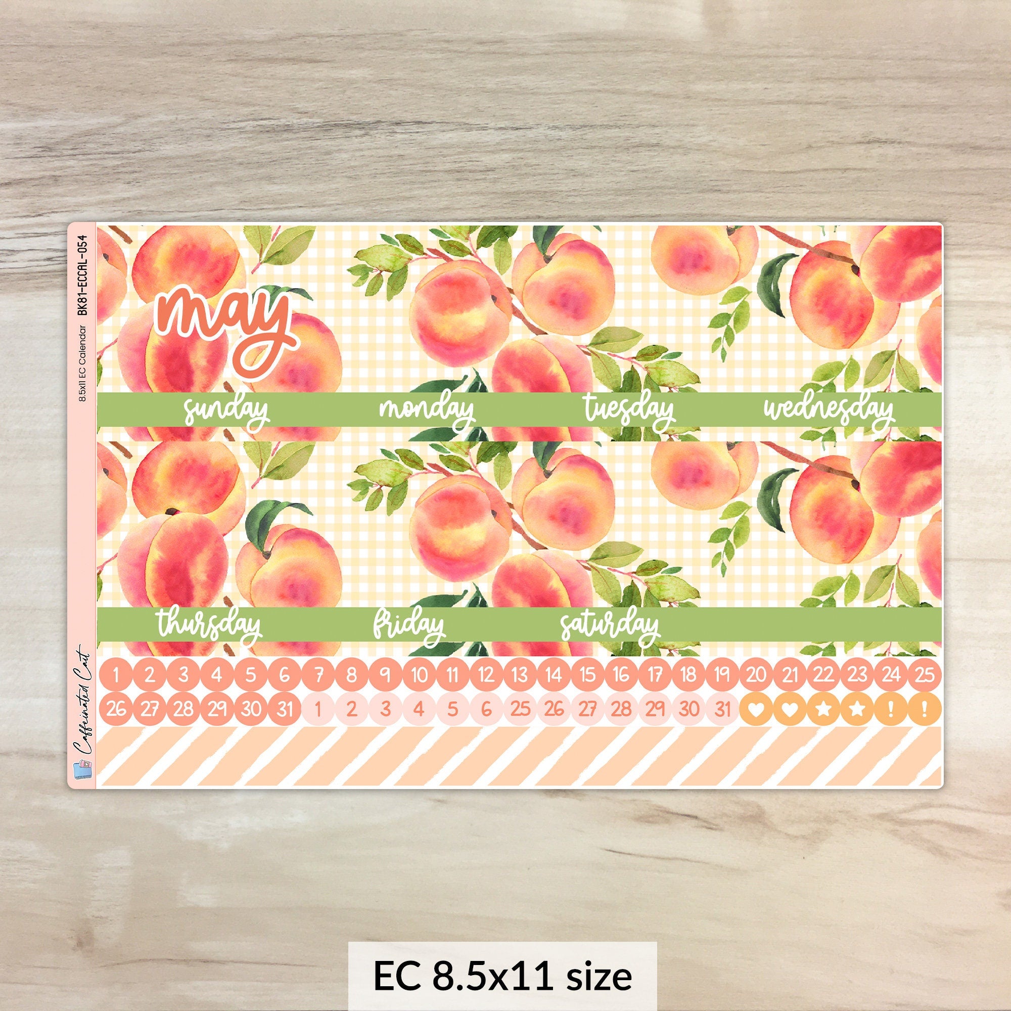 Calendar Kit for ERIN CONDREN Planners - Just Peachy [ 054 ]