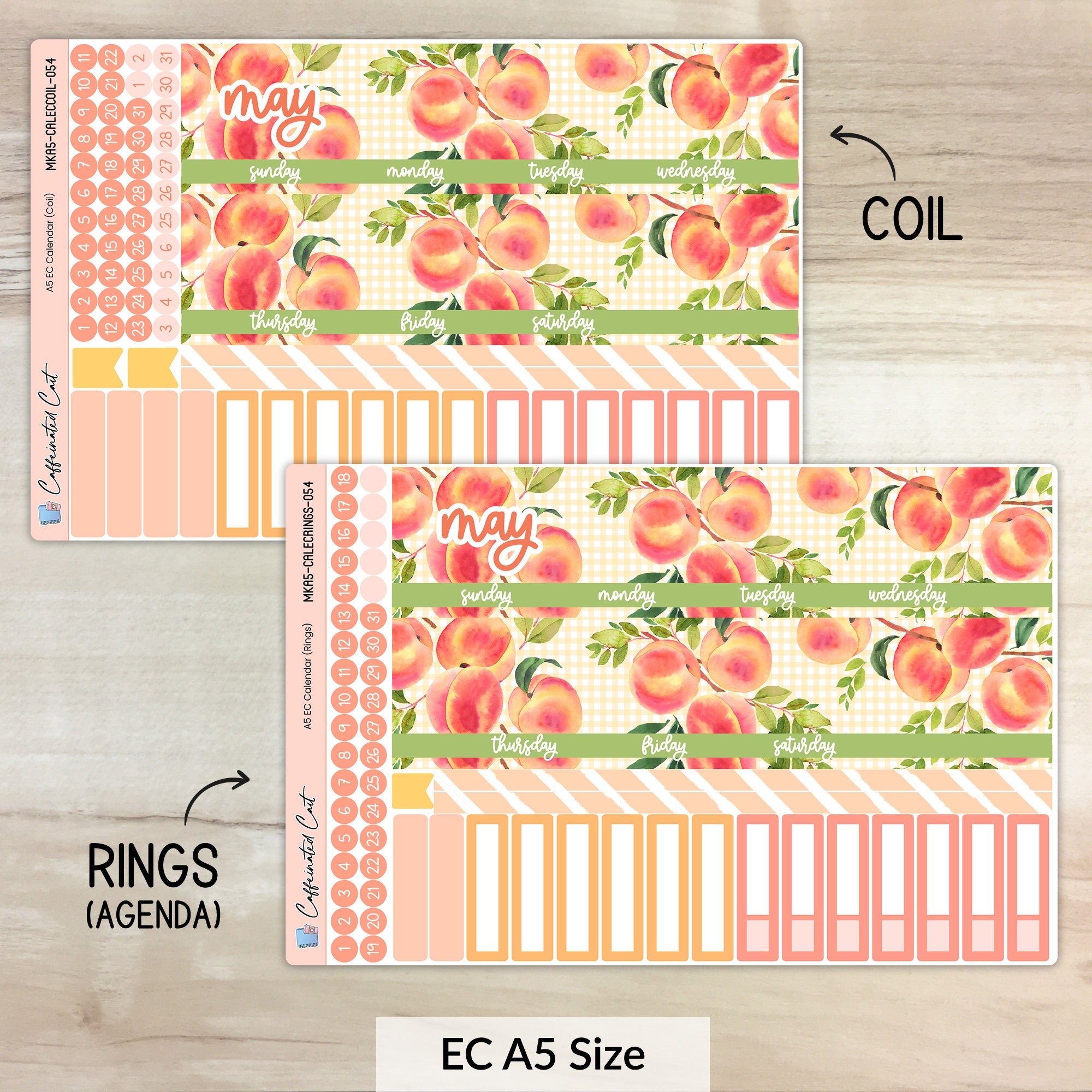 Calendar Kit for ERIN CONDREN Planners - Just Peachy [ 054 ]