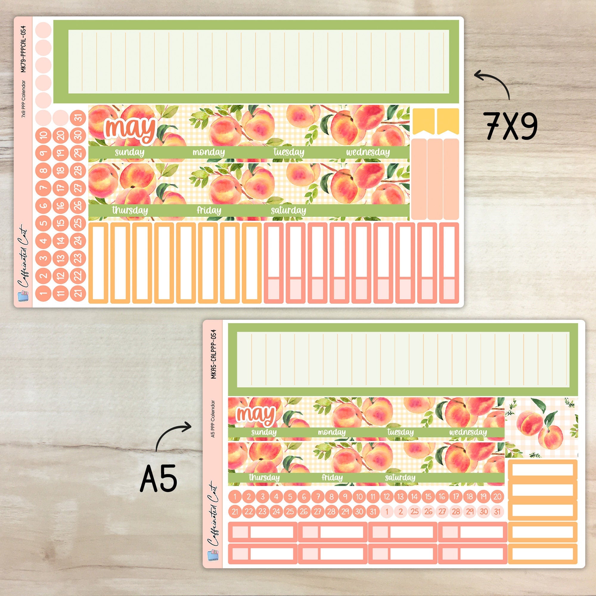 Calendar Kit for PLUM PAPER Planners - Just Peachy [ 054 ]