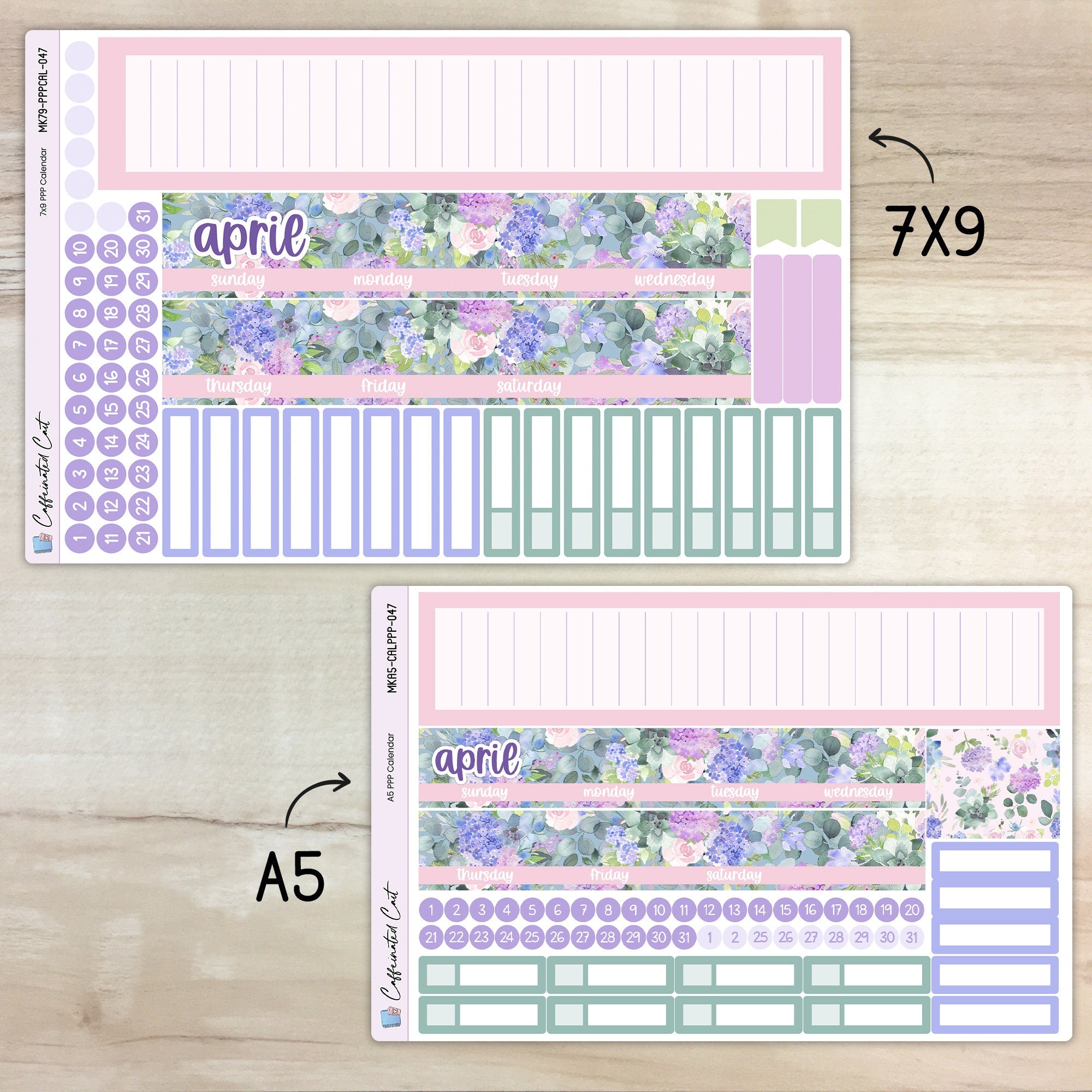 Calendar Kit for PLUM PAPER Planners - Spring Bouquet [ 047 ]