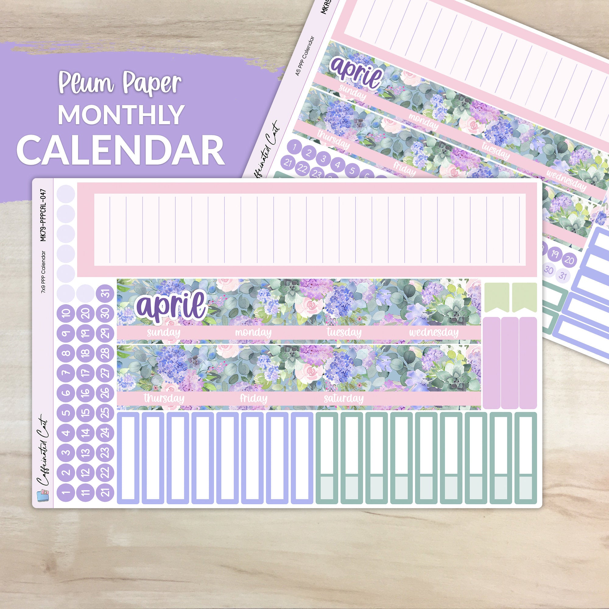 Calendar Kit for PLUM PAPER Planners - Spring Bouquet [ 047 ]