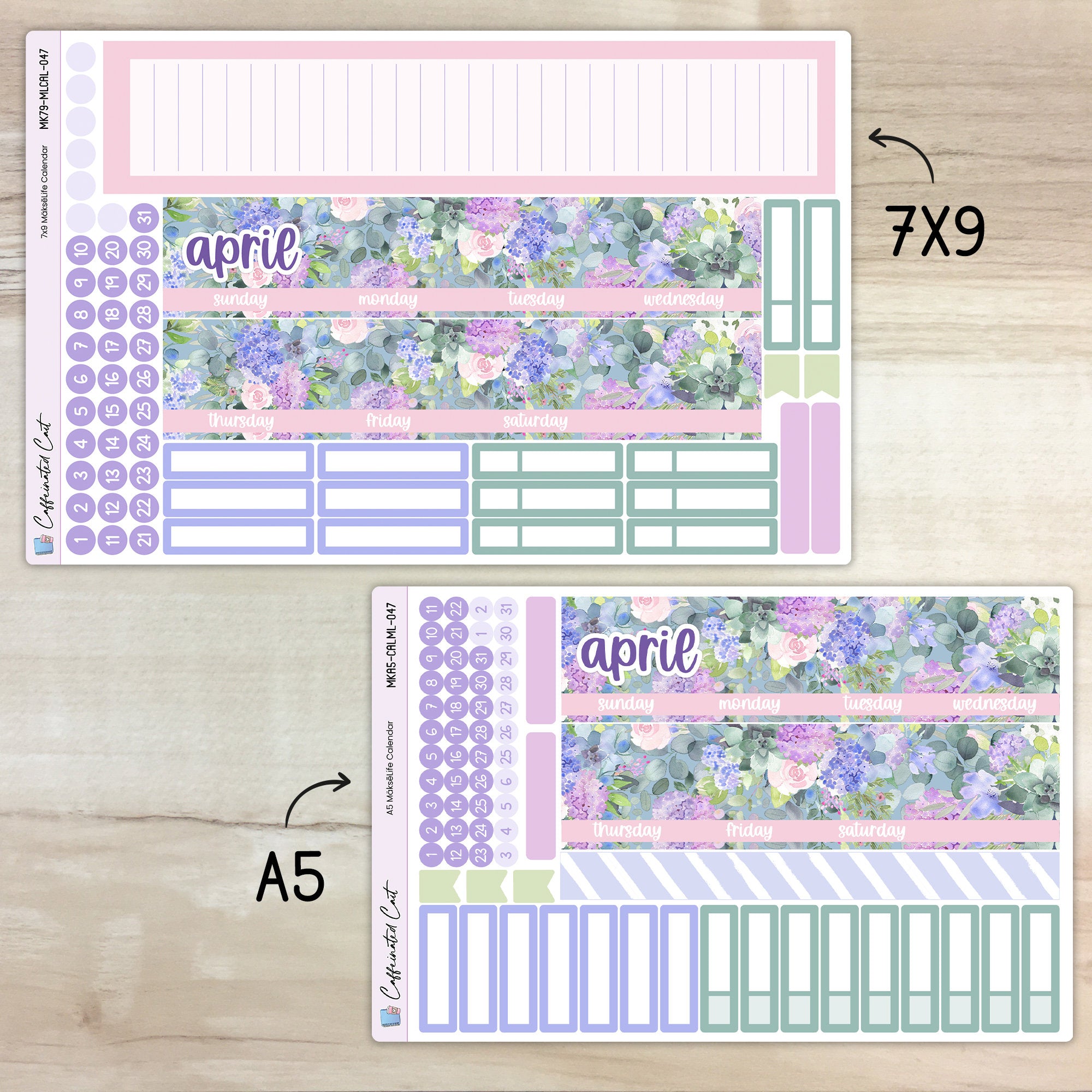 Calendar Kit for MAKSELIFE Planners - Spring Bouquet [ 047 ]