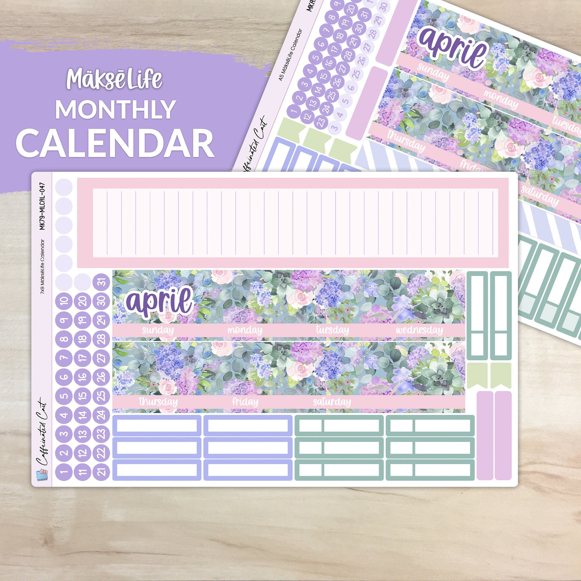 Calendar Kit for MAKSELIFE Planners - Spring Bouquet [ 047 ]