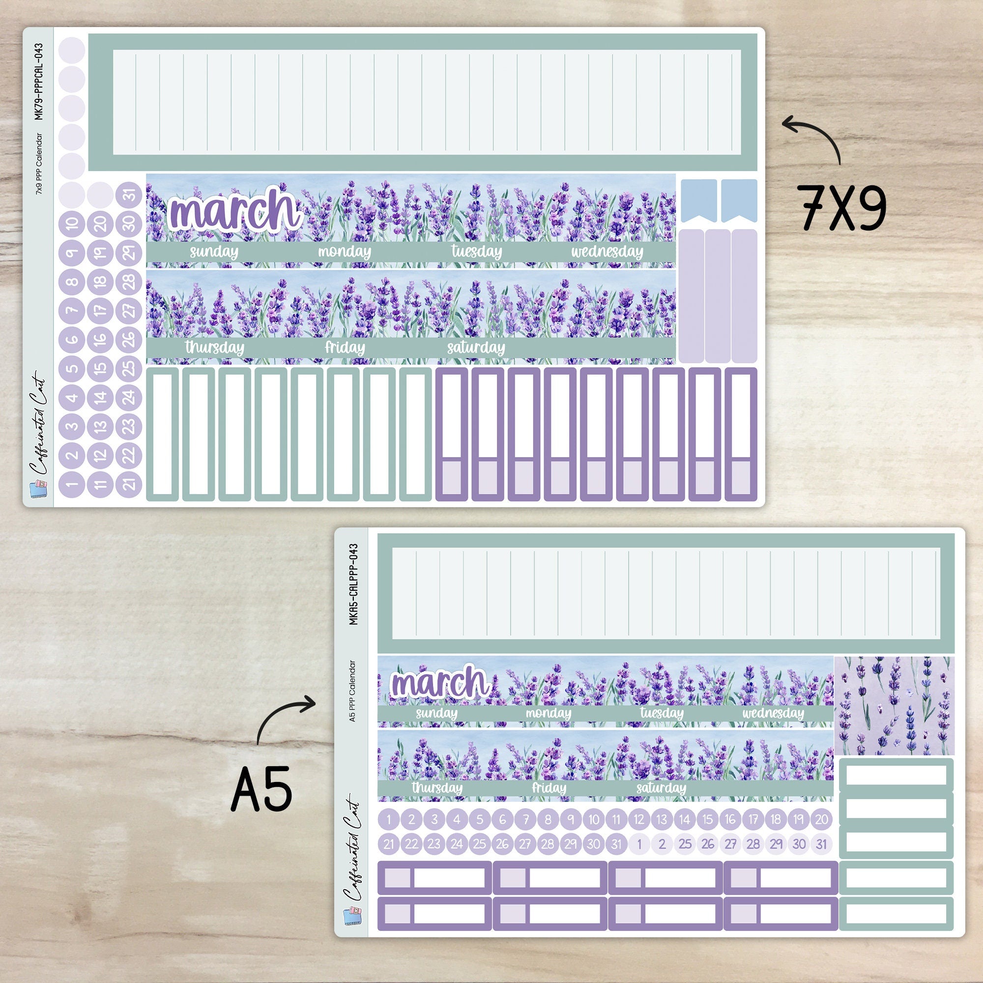 Calendar Kit for PLUM PAPER Planners - Lavender Fields [ 043 ]