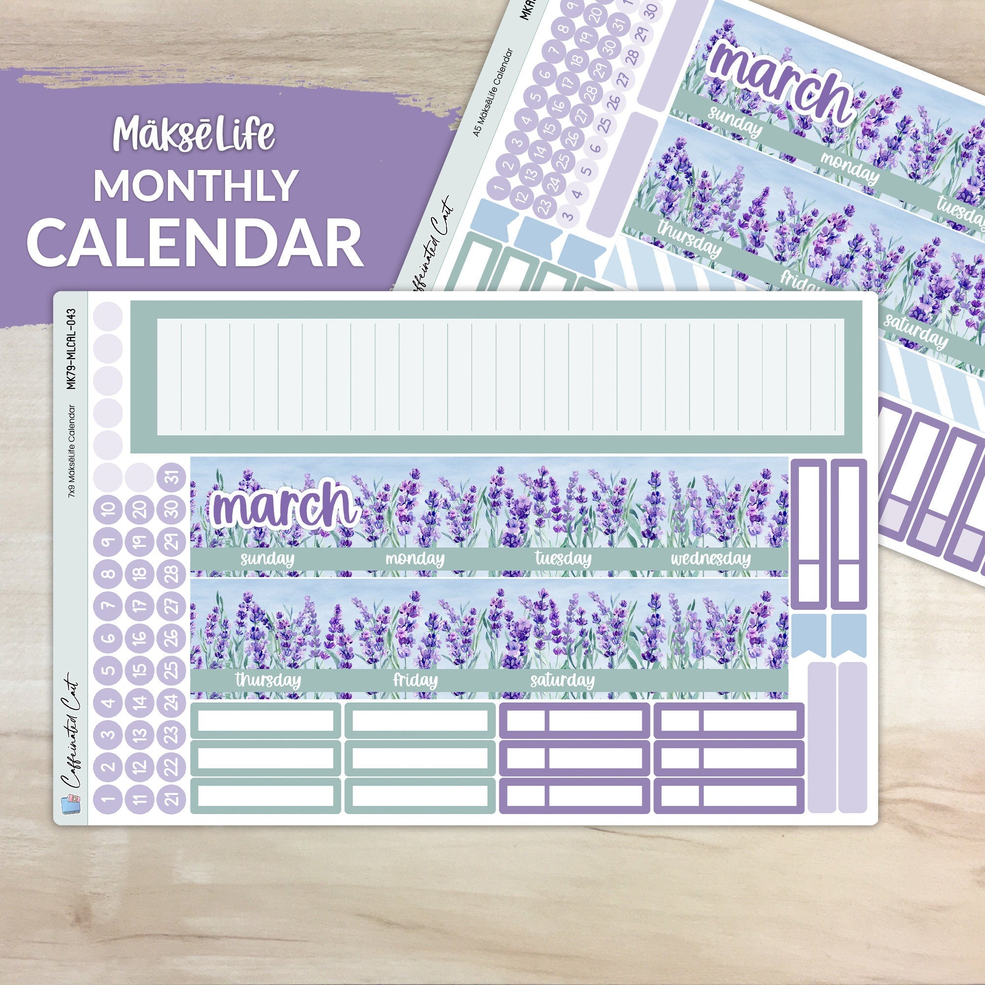 Calendar Kit for MAKSELIFE Planners - Lavender Fields [ 043 ]