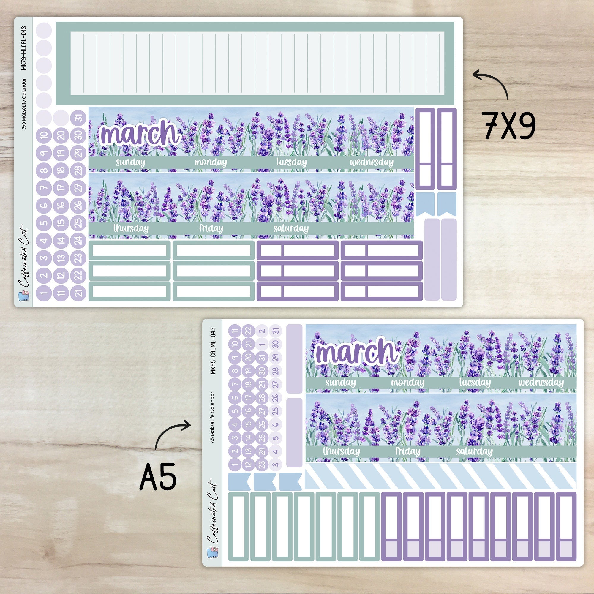 Calendar Kit for MAKSELIFE Planners - Lavender Fields [ 043 ]