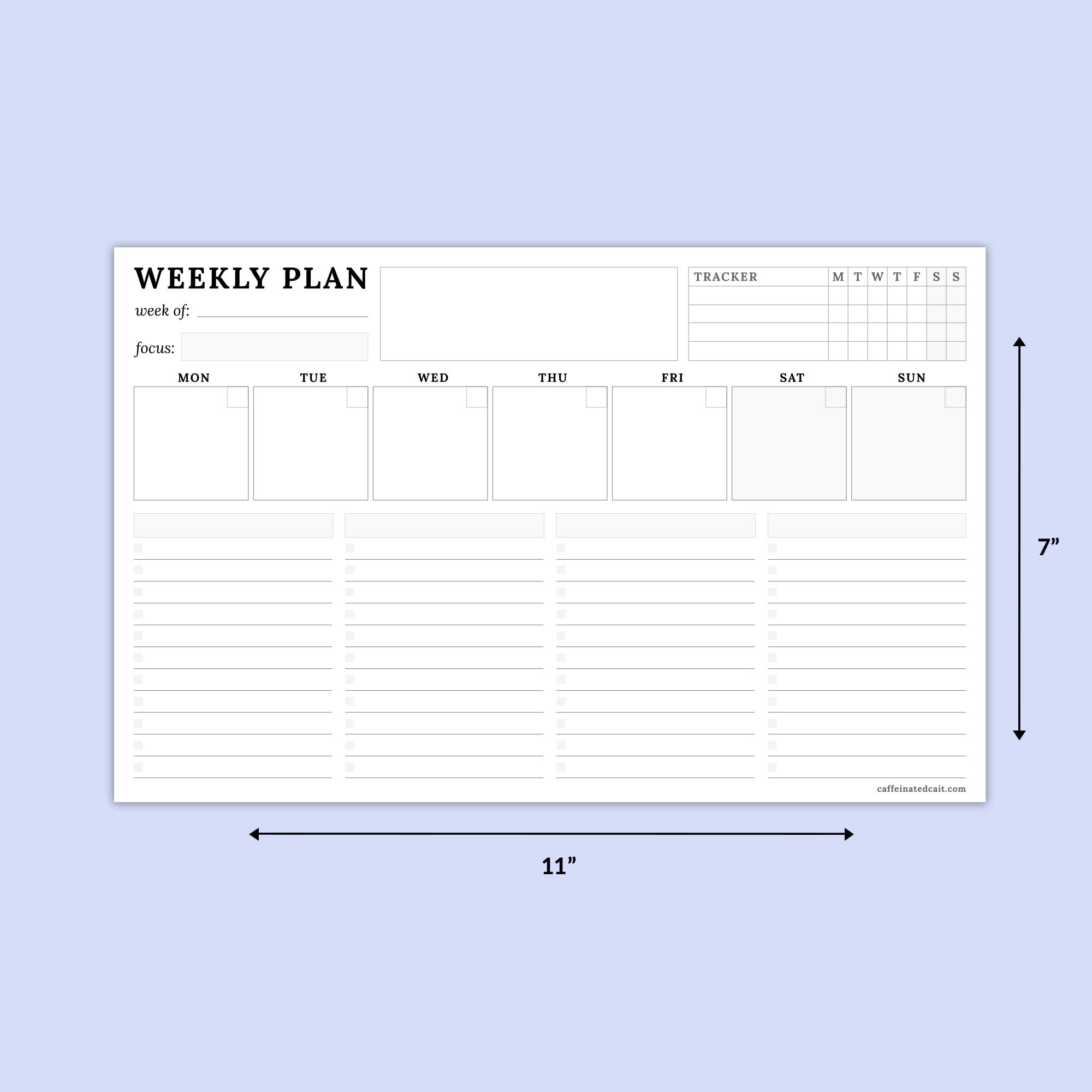 Weekly Planning Notepad - Minimalist